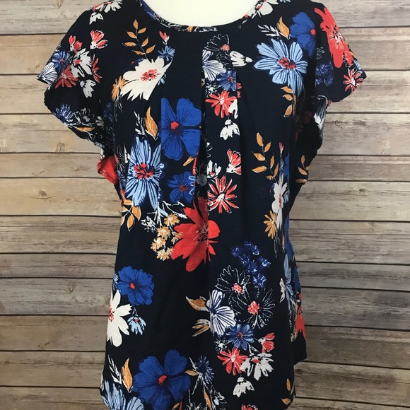 Old Navy Other - Old Navy Youth Blouse Navy Blue Floral Size Large
